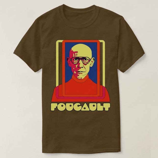 Michel Foucault Retro 70s Style T-Shirt (Design Front)