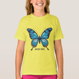 "Michel Oska – Elegant Butterfly Logo Girls'  T-Shirt