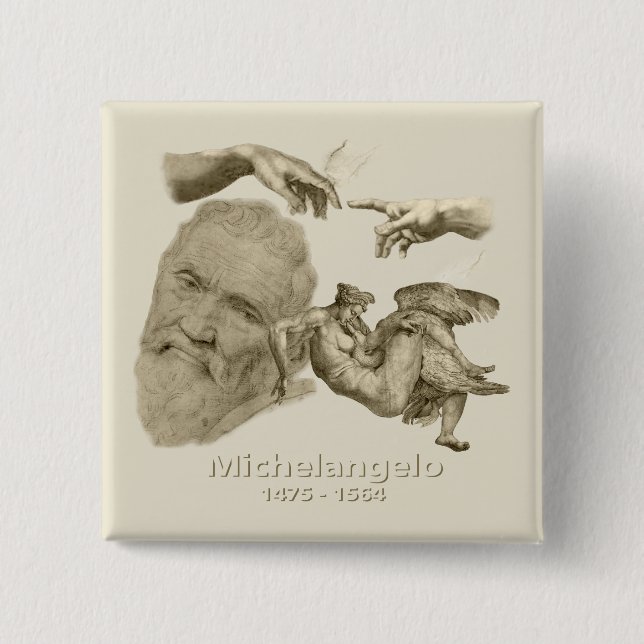 Michelangelo 15 Cm Square Badge (Front)