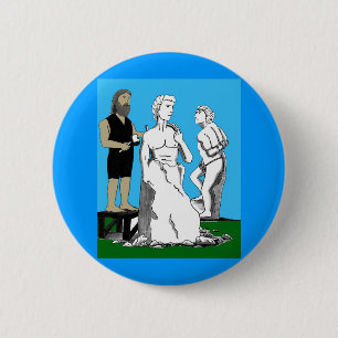 Michelangelo Carving David 6 Cm Round Badge