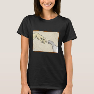 Michelangelo Cat Creation of Adam's Funny Art T-Shirt