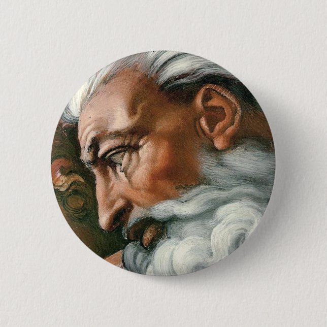Michelangelo Creation Adam God Art 6 Cm Round Badge (Front)