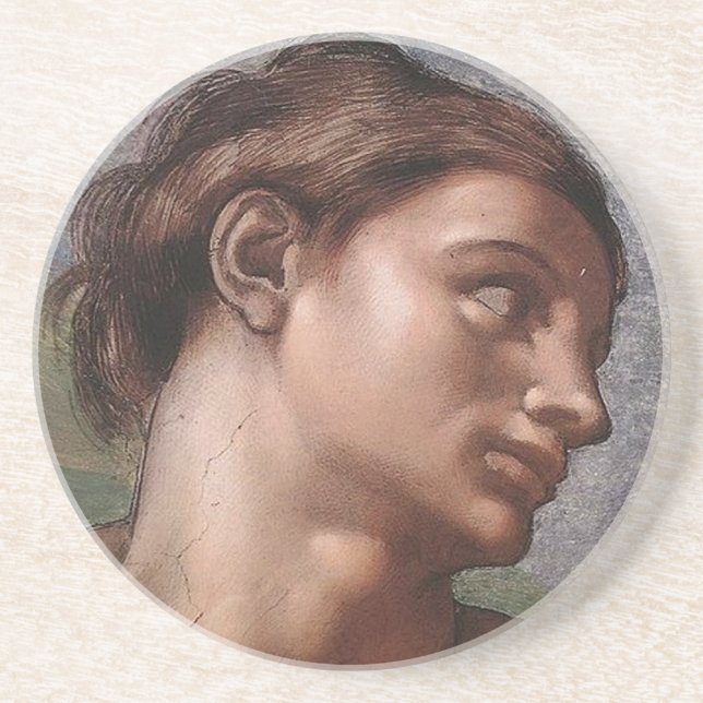Michelangelo Creation Adam God Art Coaster (Front)