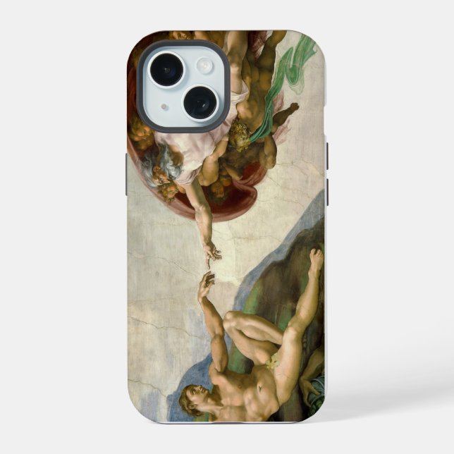 Michelangelo Creation of Adam Art iPhone 15 Case (Back)
