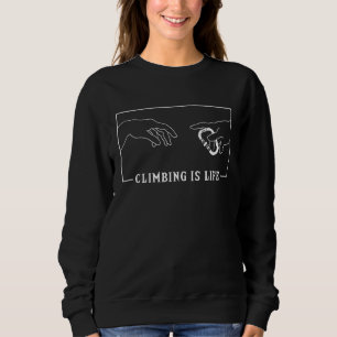 Michelangelo Creation Of Adam Climbing Sport Free Sweatshirt