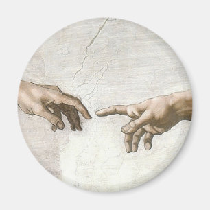 Michelangelo Creation of Adam Hands Fine Art Magnet