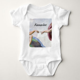 Michelangelo - Creation of Adam Isolated Baby Bodysuit