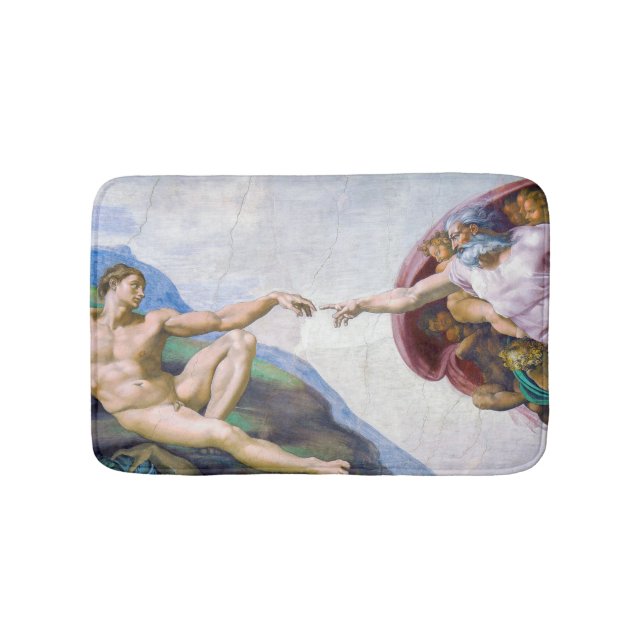 Michelangelo - Creation of Adam Isolated Bath Mat (Front)