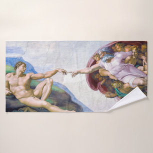 Michelangelo - Creation of Adam Isolated Bath Towel Set