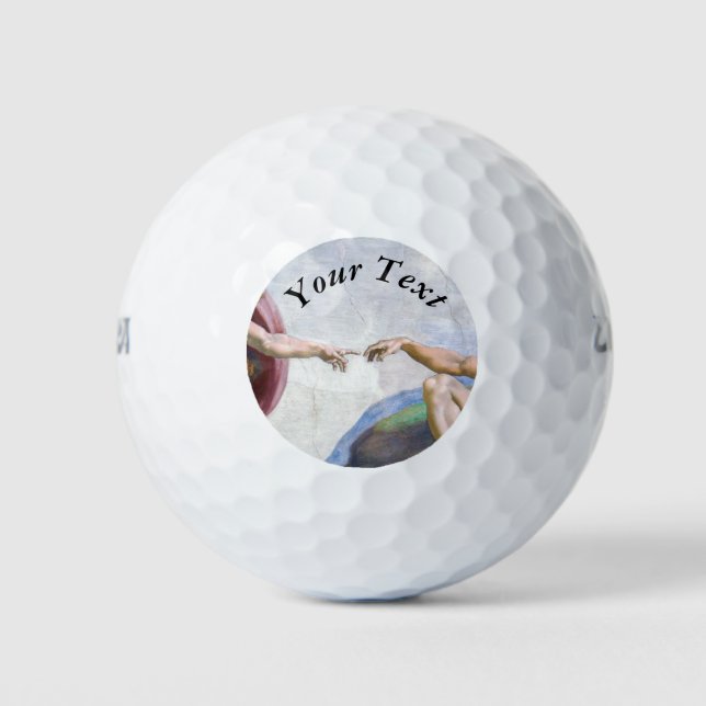 Michelangelo - Creation of Adam Isolated Golf Balls (Front)