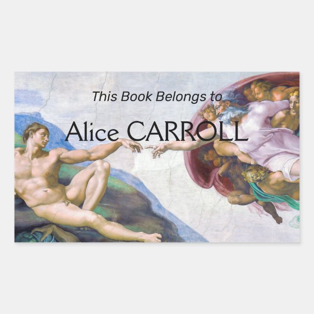 Michelangelo - Creation of Adam Isolated Rectangular Sticker (Front)