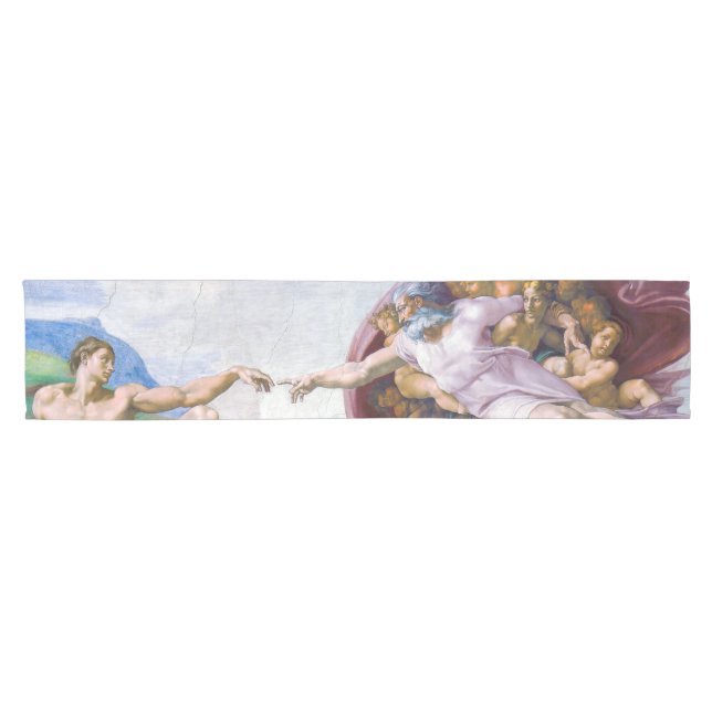 Michelangelo - Creation of Adam Isolated Short Table Runner (Horizontal)