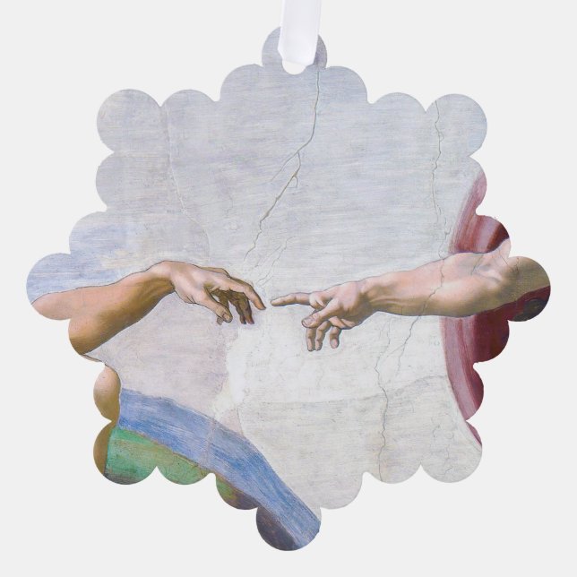 Michelangelo - Creation of Adam Isolated Tree Decoration Card (Front)