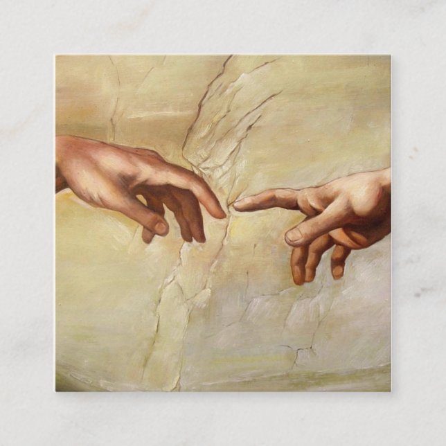 Michelangelo Creation of Adam Sistine Chapel Square Business Card (Front)