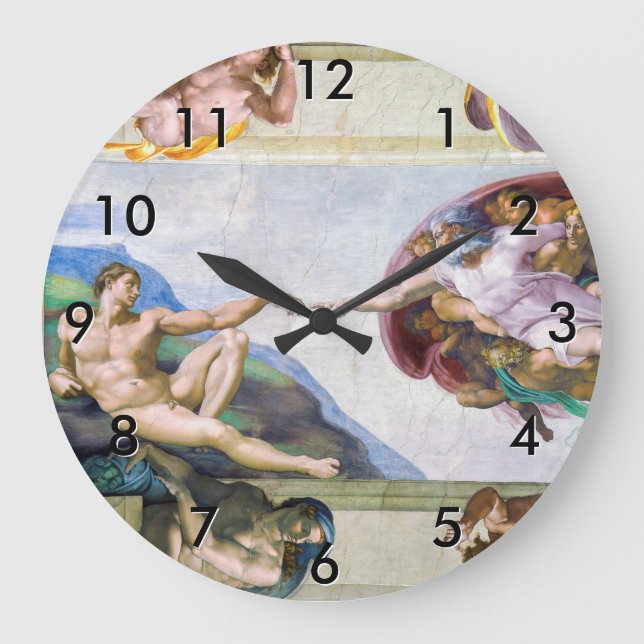 Michelangelo - Creation of Adam, Sistine Chapel's Large Clock (Front)