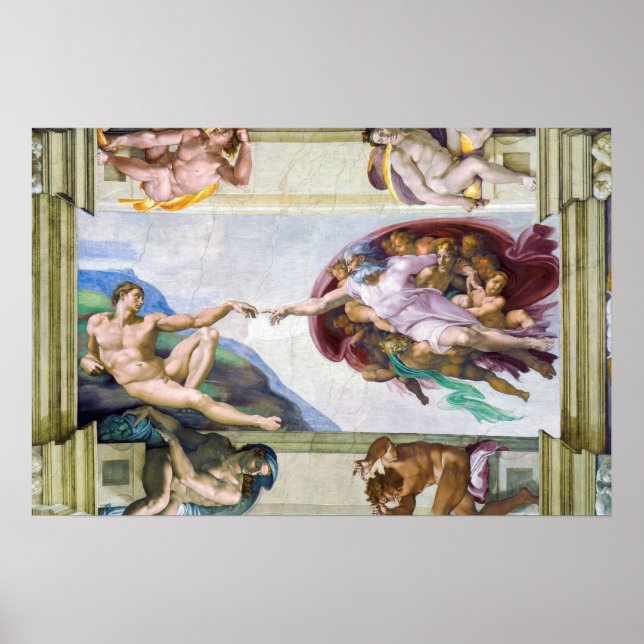 Michelangelo - Creation of Adam, Sistine Chapel's Poster (Front)