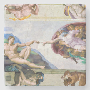 Michelangelo - Creation of Adam, Sistine Chapel's Stone Coaster