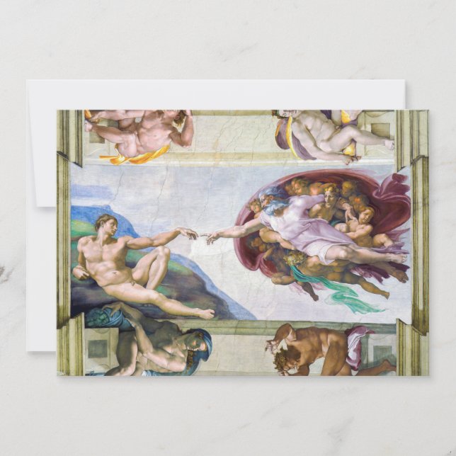 Michelangelo - Creation of Adam, Sistine Chapel's Thank You Card (Front)