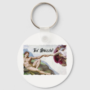 Michelangelo Creation Of Man Fist Bump Fo Shizzle Key Ring