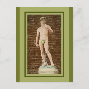 MICHELANGELO DAVID WITH FIG LEAF  POSTCARD