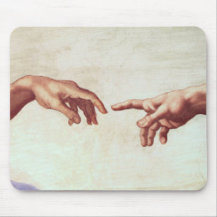 Michelangelo Hands Mouse Pad