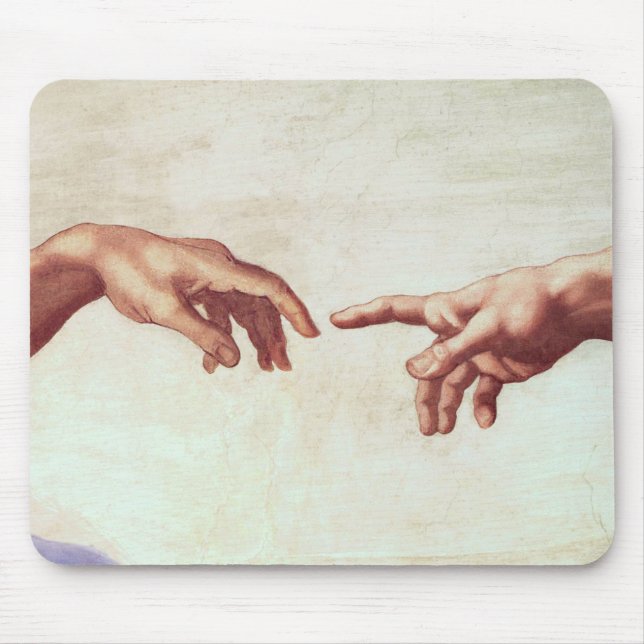 Michelangelo Hands Mouse Pad (Front)
