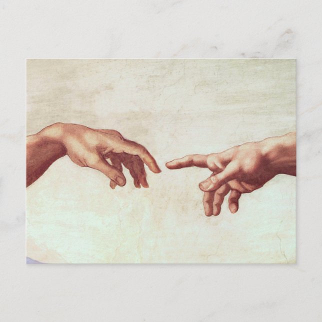 Michelangelo Hands Postcard (Front)