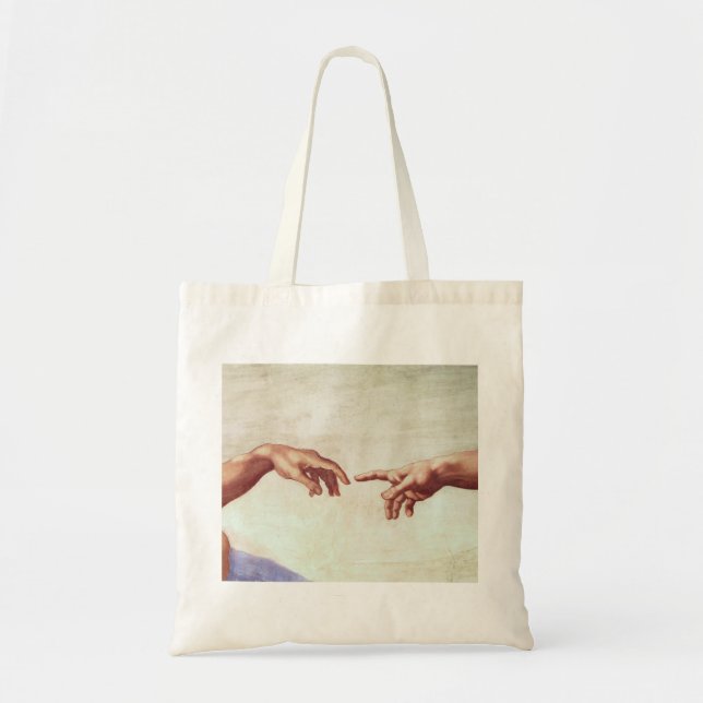 Michelangelo Hands Tote Bag (Front)