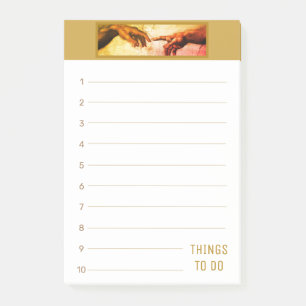 Michelangelo Hands Vintage Things To Do lined Post-it Notes