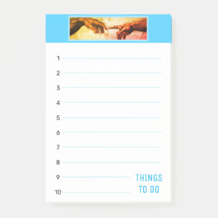 Michelangelo Hands Vintage Things To Do lined Post-it Notes