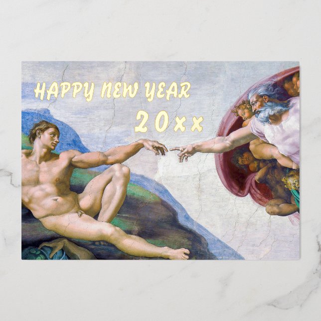 Michelangelo - Happy New Year / Creation of Adam (Front)