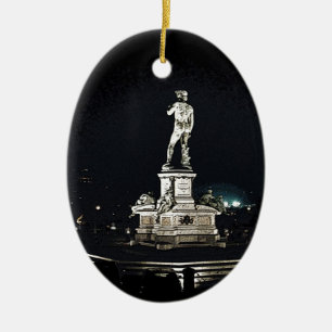Michelangelo square ceramic tree decoration