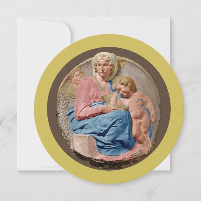 Michelangelo Tondo Pitti Flat Holiday Card (Front)
