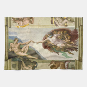 Michelangelo's Creation of Man (Creation of Adam) Tea Towel