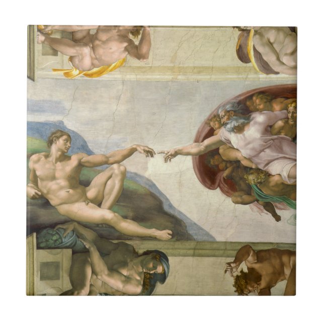 Michelangelo's Creation of Man (Creation of Adam) Tile (Front)