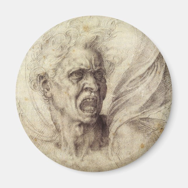 Michelangelo's Damned Soul, Head of a Man Magnet (Front)