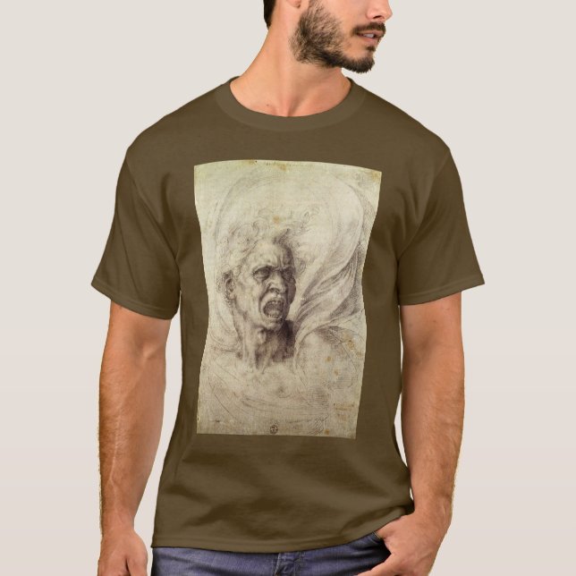 Michelangelo's Damned Soul, Head of a Man T-Shirt (Front)