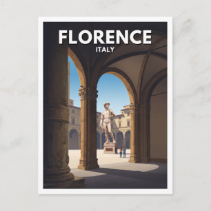 Michelangelo's David beneath Renaissance Arches Postcard
