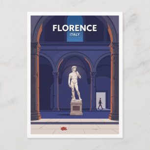 Michelangelo's David beneath Renaissance Arches Postcard