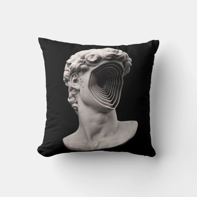 Michelangelo's David classical bust head Cushion (Front)