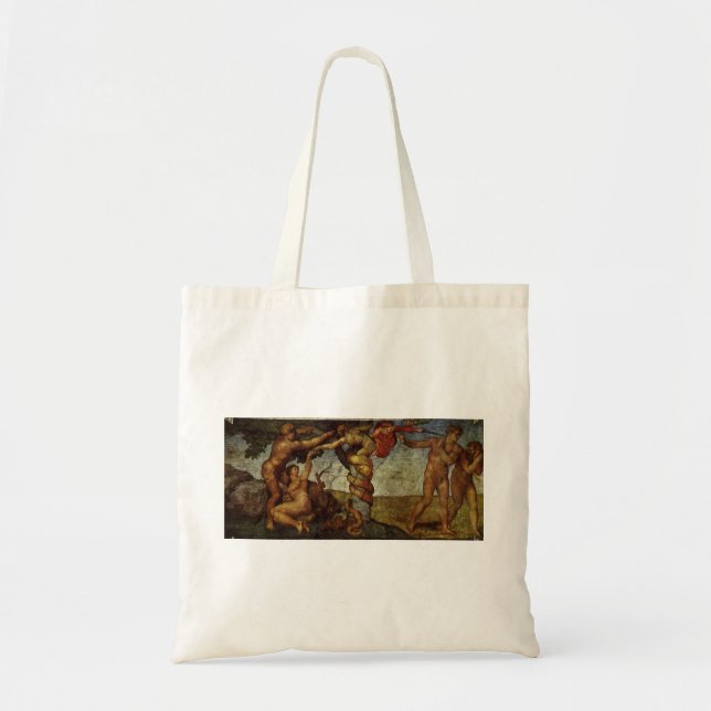 Michelangelo's Fall and Expulsion, Garden of Eden Tote Bag (Front)