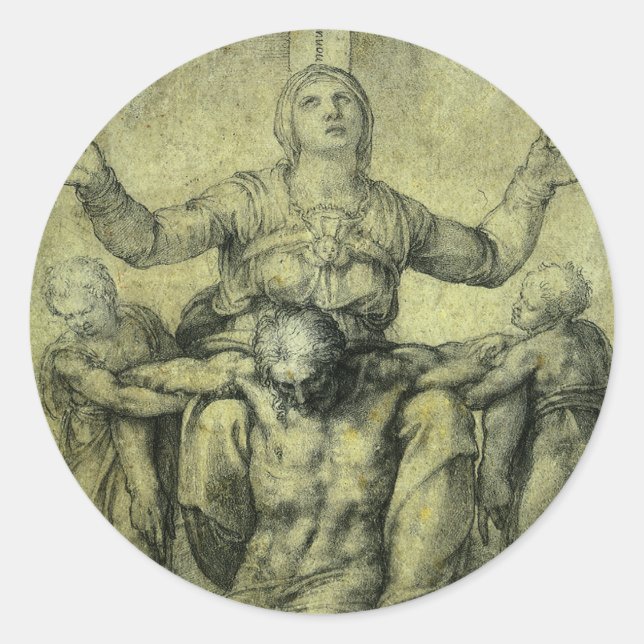 Michelangelo's Pieta for Vittoria Colonna Classic Round Sticker (Front)