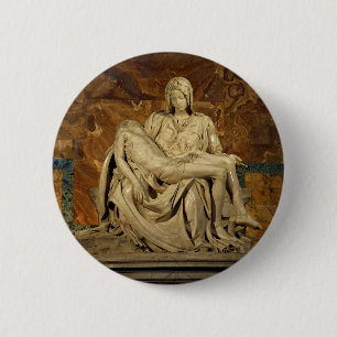 Michelangelo's Pieta in St. Peter's Basilica 6 Cm Round Badge