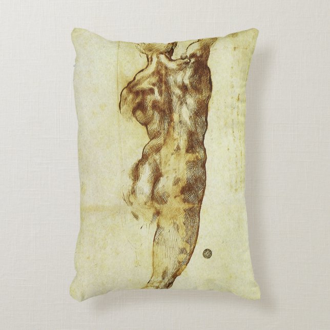 Michelangelo's Study for the Battle of Cascina Decorative Cushion (Front(Vertical))