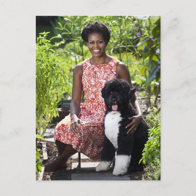 Michele & Bo Obama Postcard (Front)