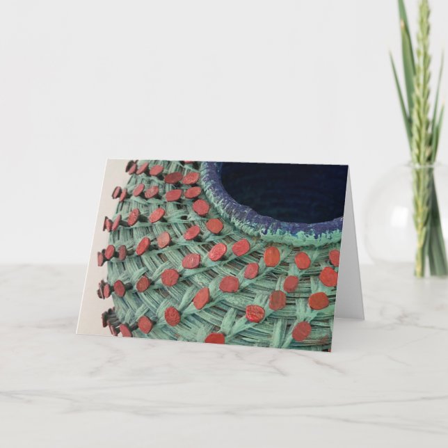 Michele Hament, Painted Pine Needle basket Note Card (Front)