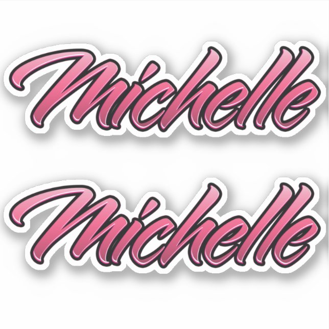 Michelle faded pink sticker sticker embroiderset (Front)