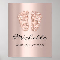 Michelle Name Meaning New Baby Feet Rose Gift
