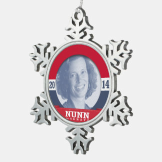 MICHELLE NUNN CAMPAIGN SNOWFLAKE PEWTER CHRISTMAS ORNAMENT