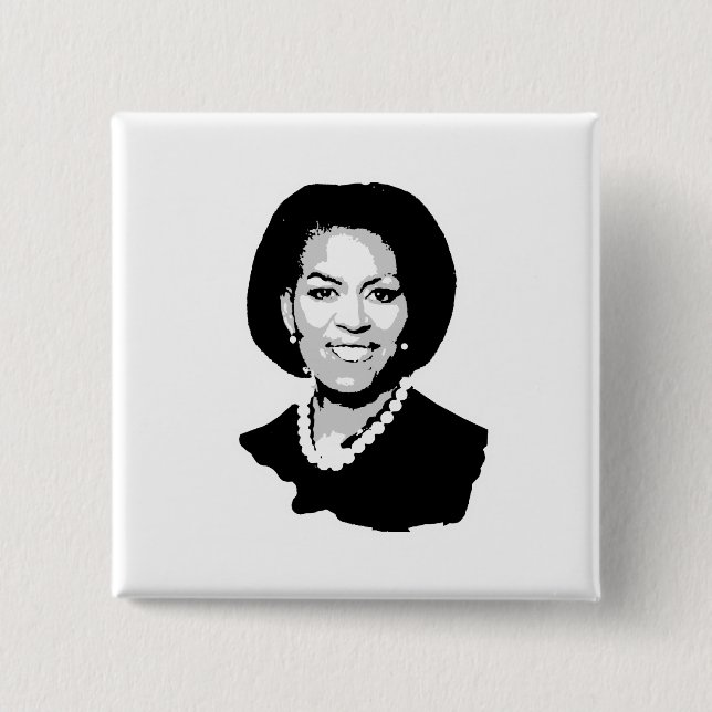 Michelle Obama 15 Cm Square Badge (Front)